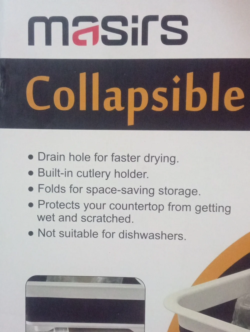 Masirs Collapsible Dish Rack - White and Black New In Package